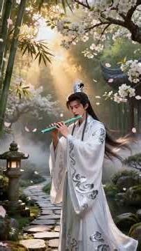 Xianxia Flute Player in Zen Garden #relaxingmusic #chineseinstrumental