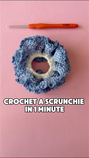 Easy Crochet Scrunchie in 1 Minute 🧶 | Beginner Friendly #crochet #diyscrunchie