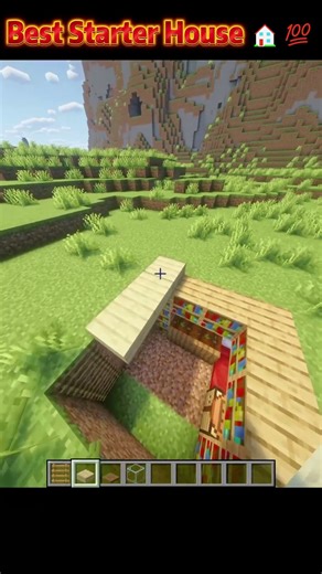 Minecraft Starter House Tutorial for Beginners 🏡 #minecraft #minecraftrealistic #building#viral