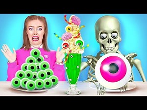 WADUH! ZOMBIE DI SEKOLAH || Tantangan Permen Jeli VS Cokelat VS Makanan Asli! oleh 123 GO! FOOD