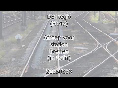 DB Regio (RE45) (in train); next station; Bretten (20250328)