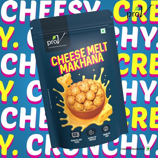 Creamy, savoury, and irresistibly crunchy. ProV Cheese Melts Makhana brings together rich cheese flavour and light, roasted makhana — made for those who love indulgent taste without heavy snacking. ✅ Rich Cheese Flavour – Smooth, comforting and well-balanced ✅ Light & Crunchy Makhana – Airy bites with satisfying crunch ✅ Roasted, Not Fried – A smarter way to snack ✅ No Artificial Colours or Flavours – Clean-label goodness you can trust | ProV Foods