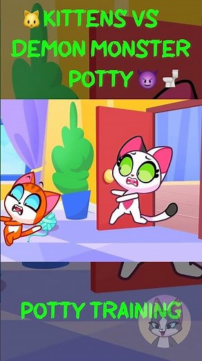 Angel vs demon potty challenge 🧼 learn potty training hygiene rules #forkids #purrpurr