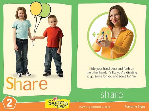 Learn how to sign Share in ASL - SigningTime Dictionary