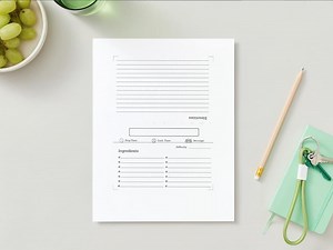 Minimal- Printable Recipe Card | 4x6 Foldable Card - Etsy