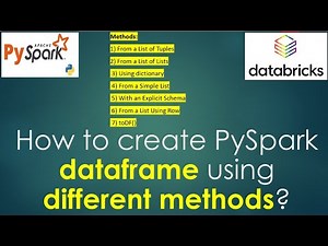 1. How to create PySpark dataframe using different methods? List,Tuple,dictionary | #pyspark PART 01