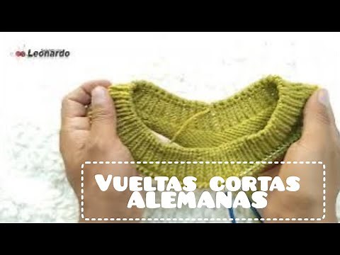 Canesu redondo con vueltas cortas alemanas ¿cómo hacerlas? método más Fácil/Tejiendo con Leonardo
