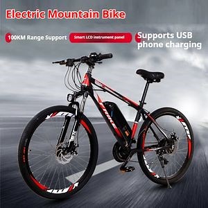 [Hot Item] High Carbon Steel Electric Assisted Mountain Bike Lithium-Ion off-Road Disc Brake Variable Speed Electric Bike