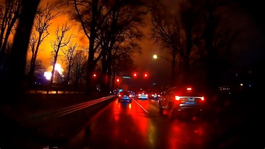 Video captures fiery aftermath of Learjet crash in Philadelphia