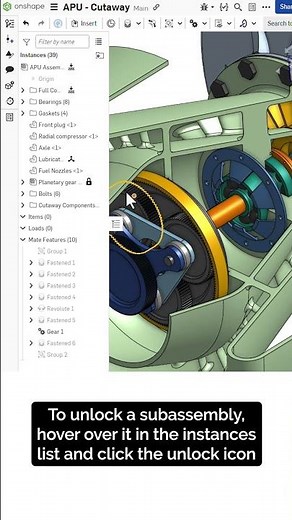 🔒 Locking Subassemblies in Onshape