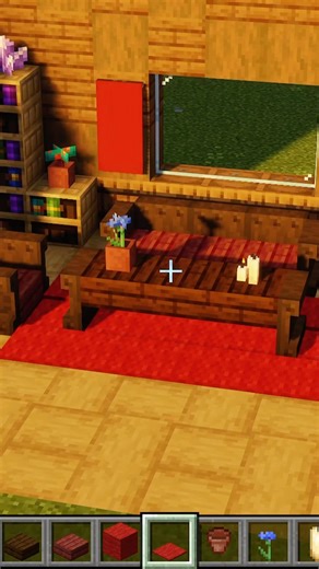 CUTEST Living Room Design!!#minecraft #minecraftbuilding #minecraftshorts #minecrafttutorial #tut