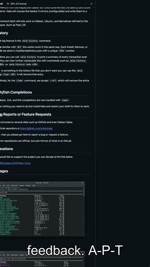 Nala - Terminal Commands, Actually Readable #shorts #apt #terminal #debian #ubuntu