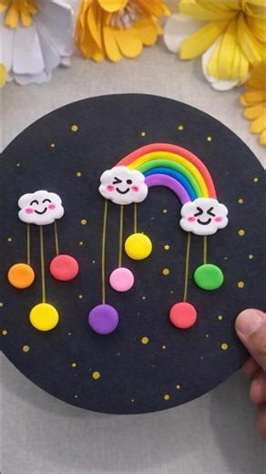 rainbow craft using clay/ rainbow making craft #craft #clay #claycraft #clayart #diy #rainbow #short