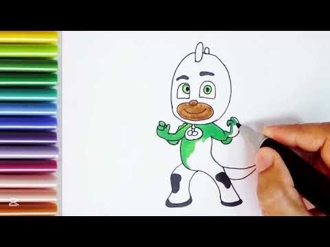 How To Draw A Gekko PJ Masks, Easy Drawing And Coloring