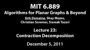 Lecture 23 in 6.889: Algorithms for Planar Graphs and Beyond (Fall 2011)
