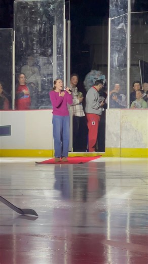 We are so proud of our very own Emma Rogers, ECS Class of 2026, who sang the National Anthem at the Pee Dee Ice Cats hockey game last night! | Emmanuel Christian School