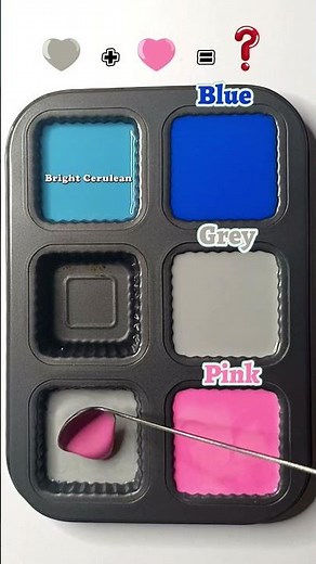 😍🎨 Mix the three colors Blue + Grey + Pink to create truly surprising and interesting colors. #art