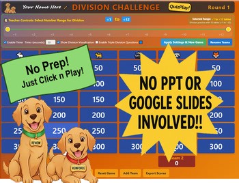 Jeopardy Division Challenge -The Ultimate Division Learning Tool
