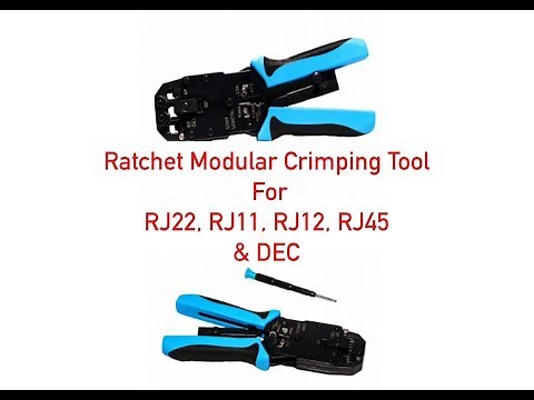 Ratchet Modular Crimping Tool for RJ22, RJ11, RJ12, RJ45, and DEC P#93-100-046