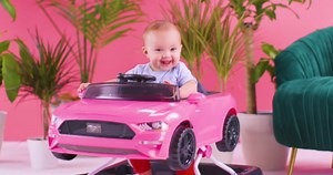 Kids II 11212 Bright Starts Ford Mustang Ways to Play 4-in-1 Baby Activity Push Walker Pink