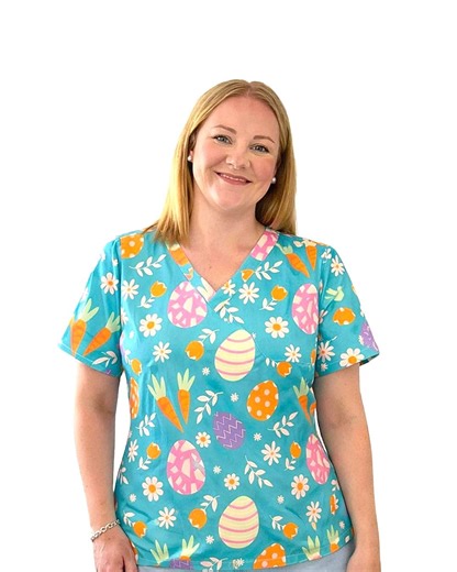Scrub Top - Easter Print - Cotton - Healthcare Workwear - Etsy