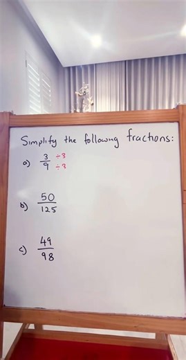 How to simplify fractions⁉️ #maths #education #simplifyingfractions #like #subscribe #tricks #fyp