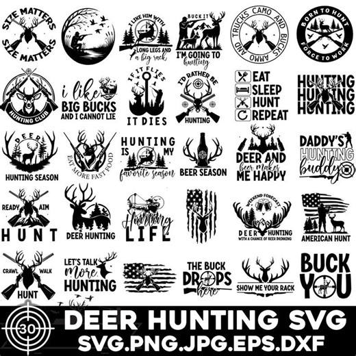 Deer Hunting SVG Bundle | Buck Hunting Designs | Hunting Quotes Svg Png Eps Dxf | Cricut Silhouette Cut File - Etsy Canada
