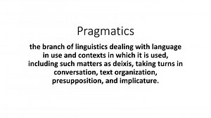 Pragmatics - SlideServe