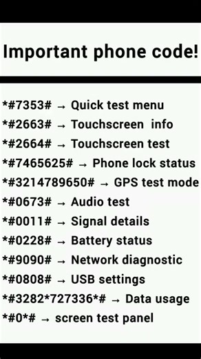 📱 Top Android Secret Codes 2026 | Test Your Phone Hardware Instantly! 🚀#sorts #viral