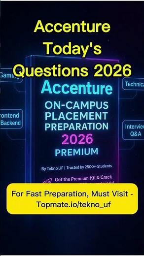 #Accenture Preparation hard? Use the prev year and recent questions