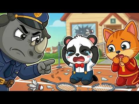 The Shot of the Century🏸😱Boo & Kat Break a Window – How Will Officer Rhino Handle It? 🚓| Boo Cartoon