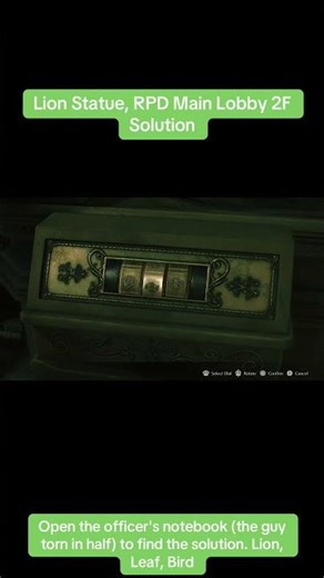 Resident Evil 2 Remake Lion Statue Solution