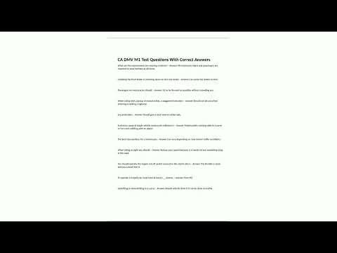 CA DMV M1 Test Questions With Correct Answers32