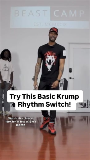 Beast Camp on Instagram: "🗣️: Try This Basic Krump Rhythm Switch Drill! 🕺🏽: @aka3hundred 💻: thebeastcamp.com: watch this & 150+ more classes starting at $10 a month #Krump #Tutorial #Dance #Art"