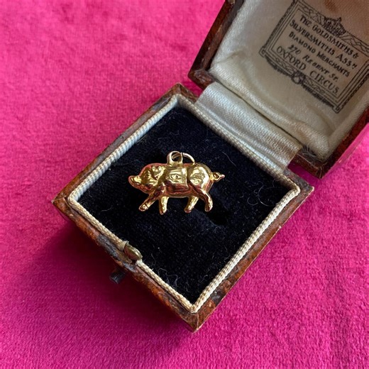 Original Victorian 1900s Lucky Pig 9ct Gold Antique Charm Pendant - Etsy