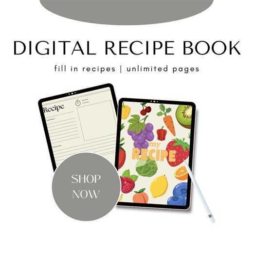 Digital Recipe Book/journal - Etsy