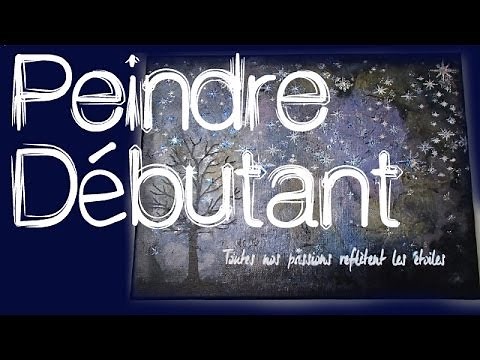 Tableau facile et rapide à réaliser : Tableau à l'acrylique : Nuit Etoilée n°74
