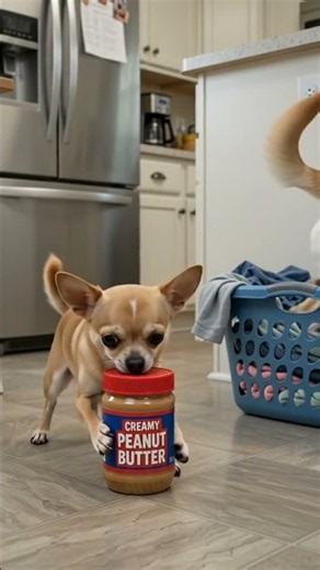 the weird part about peanut butter #dog #dogshorts#viral