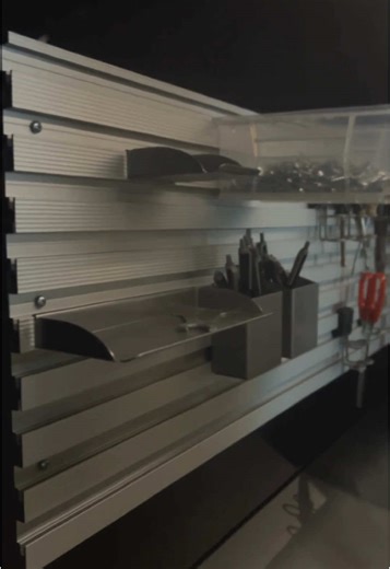 Add convenience, organization & style to your projects with the OmniTrax Track Wall to store your everyday tools & supplies 🛠️ Feel free to send us a message when you’re reading to upgrade your garage organization! @Tag Hardware #garage #garageorganization #garagegoals #homeorganization #homeimprovement #toolhack #toolstour #toolbox