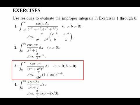 Complex Variables and Applications (8E) - Brown/Churchill Ex 3, Sec81: Residues/Improper Integrals