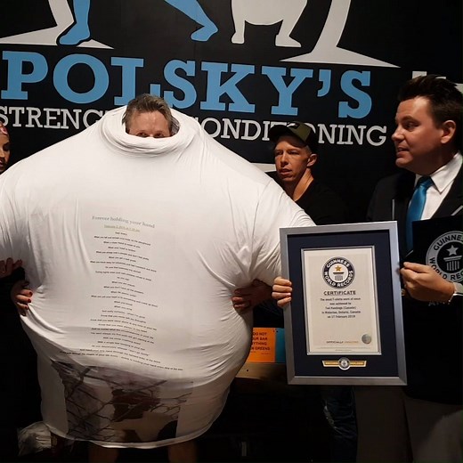 What's it like to wear 260 T-shirts? 👕 This dad took on a challenge set by his son. Full story 👉 www.bit.ly/GWR-TShirts | Guinness World Records