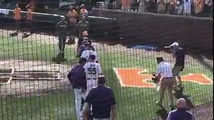 After the final out LSU Baseball coach Paul Mainieri shaking hands with the umps and Tennessee team. Mainieri retires from baseball after 39 years as a head coach where he won 1,505 games. He won one national championship and went to the college World Series 5 times with LSU. He won 641 games as LSU’s head coach. | WDSU News