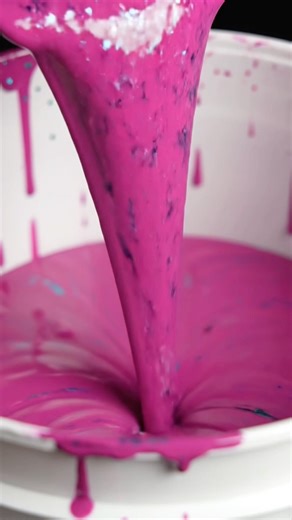 Don’t Blink… Thick Pink Paint Pour 🎨 ASMR (So Satisfying) #shorts #viral #trending