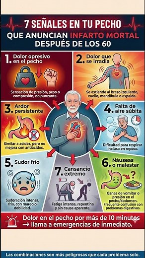 INFARTO MORTAL: 7 Señales en tu Pecho, Revísalas HOY #Infarto #DolorDePecho #saluddespuésdelos60