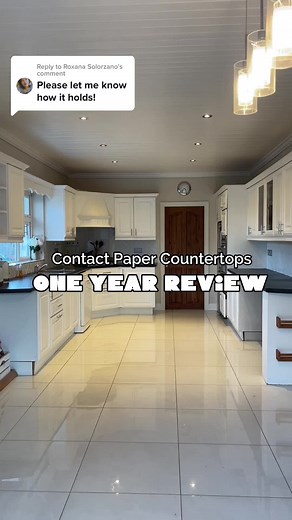 One-Year Review of Contact Paper Countertops in Family Kitchen