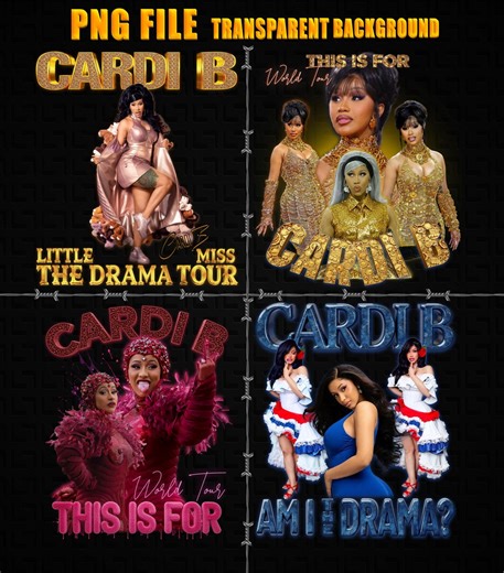 Cardi B PNG Digital File (little Miss Drama Tour 2026) (instant Download) - Etsy