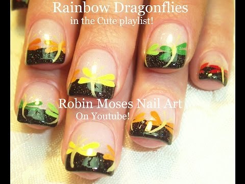 Nail Art Tutorial | Easy Rainbow Nails | Dragonfly Nail Design