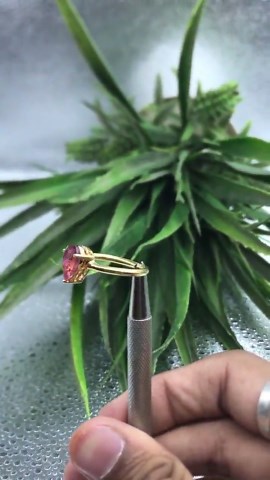 Natural Pink Ruby Ring: Healing Crystal Gemstone, Gold Plated Sterling Silver | Women’s Sizes 5-9, Handmade Charm - Etsy