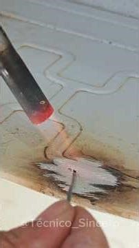 How to repair a punctured freezer #refrigerator #tips #freezer #welding #aluminum