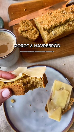 MOROT & HAVREBRÖD 🤍🥕 Superenkelt & jättegott! 8 dl havregryn 2 ägg 3 dl filmjölk 1 tsk bakpulver 1 tsk salt 1 riven morot 1 dl valnötter Mixa allt, häll upp i brödform klädd i bakplåtspapper och sätt in i ugnen cirka 55 minuter på 175 grader 😍 #foodtok #breaktok #brödbak #glutenfritt #morotsbröd #bröd